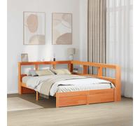 vidaXL Letto Libreria Tinta unita 2 pz Marrone cerato 200 x 140 cm
