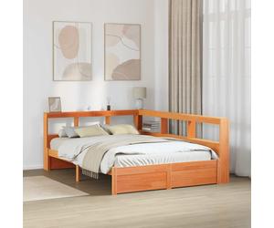 vidaXL Letto Libreria Tinta unita 2 pz Marrone cerato 200 x 160 cm