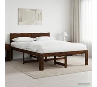 vidaXL Letto matrimoniale con testiera ROSTOCK Marrone Scuro