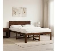 vidaXL Letto matrimoniale con testiera ROSTOCK Marrone Scuro