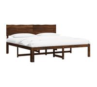 vidaXL Letto matrimoniale con testiera ROSTOCK Marrone Scuro