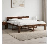 vidaXL Letto matrimoniale con testiera ROSTOCK Marrone Scuro