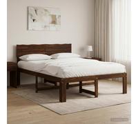 vidaXL Letto matrimoniale con testiera ROSTOCK Marrone Scuro
