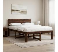 vidaXL Letto matrimoniale con testiera ROSTOCK Marrone Scuro