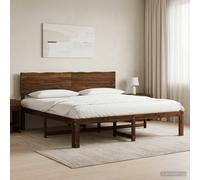 vidaXL Letto matrimoniale con testiera ROSTOCK Marrone Scuro