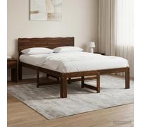 vidaXL Letto matrimoniale con testiera ROSTOCK Marrone Scuro