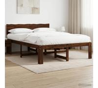 vidaXL Letto matrimoniale con testiera ROSTOCK Marrone Scuro