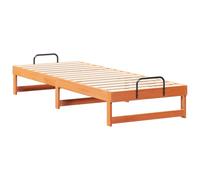vidaXL Letto Minimalista in Legno di Pino Massello Color Noce 80 x 210 cm con Maniglie in Metallo, Facile da Assemblare. Perfetto per Dare Stile alla Camera da Letto e Offrire Un Riposo Confortevole.