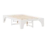 vidaXL Letto moderno in legno di pino bianco, 140 x 190 cm, con finitura dipinta, grande spazio per riporre oggetti, facile da montare, design elegante per la stanza, manutenzione semplice, non c'è