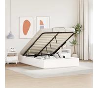 vidaXL Telaio letto ottomano bianco 160 x 200 cm pino massiccio letto baule idraulico moderno mobile spazioso design rettangolare in pino per organizzare la vostra camera da letto