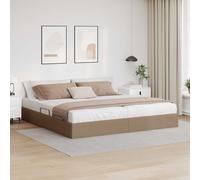 vidaXL Letto ottomano Cappuccino 200 x 200 cm Pelle Sintetica