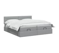 vidaXL Letto ottomano con materasso 2 pcs Grigio Chiaro Tessuto,