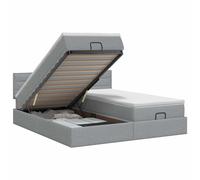 vidaXL Letto ottomano con materasso 2 pz Grigio Chiaro Tessuto