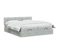 vidaXL Letto ottomano con materasso 2 pz Grigio Chiaro Velluto,