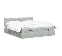vidaXL Letto ottomano con materasso 2 pz Grigio Chiaro Velluto