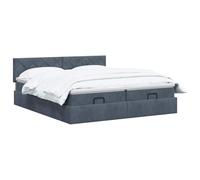 vidaXL Letto ottomano con materasso 2 pz Grigio Scuro Velluto
