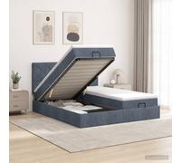 vidaXL Letto ottomano con materasso 2 pz Grigio Scuro Velluto
