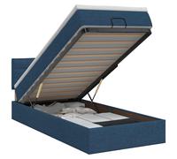 vidaXL Letto ottomano con materasso Blu 100 x 200 cm Tessuto