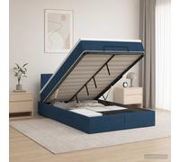 vidaXL Letto ottomano con materasso Blu 120 x 190 cm Tessuto, Letto Ottomano Moderno, con Spazio Salvaspazio, Stile e Funzionalità in un Unico Mobile