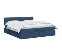 vidaXL Letto ottomano con materasso Blu 160 x 200 cm Tessuto, Arredamento moderno per la camera, letto funzionale, comfort assicurato, spazio e sistema per il sonno