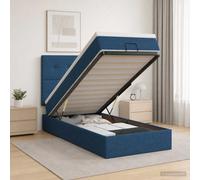 vidaXL Letto ottomano con materasso Blu 90 x 190 cm Tessuto