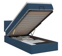vidaXL Letto ottomano con materasso Blu 90 x 200 cm Tessuto