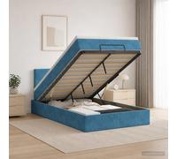 vidaXL Letto ottomano con materasso Blu Scuro 120 x 190 cm Velluto