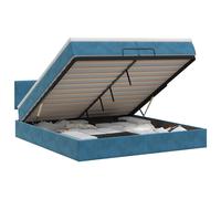 vidaXL Letto ottomano con materasso Blu Scuro 200 x 200 cm Velluto