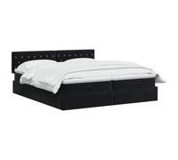vidaXL Letto ottomano con materasso con testiera 2 pcs Nero Velluto