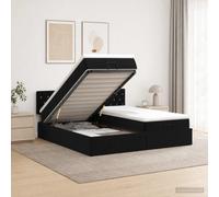 vidaXL Letto ottomano con materasso con testiera 2 pcs Nero Velluto