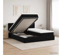 vidaXL Letto ottomano con materasso con testiera 2 pz Nero Velluto