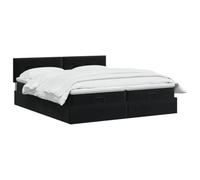 vidaXL Letto ottomano con materasso con testiera 2 pz Nero Velluto,