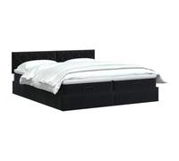 vidaXL Letto ottomano con materasso con testiera 2 pz Nero Velluto