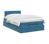 vidaXL Letto Ottomano con Materasso e LED Blu Scuro 120x190 Velluto | Il design elegante e moderno incontra la funzionalità pratica, pratico spazio sotto il letto per le tue cose, semplice