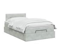 vidaXL Letto Ottomano con Materasso e LED Grigio Chiaro 120x190 Velluto | Il design elegante e moderno incontra la funzionalità pratica, pratico spazio sotto il letto per le tue cose, semplice