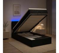 Letto Ottomano con Materasso e LED Nero 80 x 200 cm Velluto