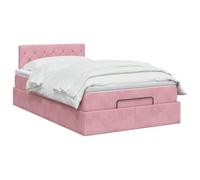 vidaXL Letto Ottomano con Materasso e LED Rosa 120 x 200 cm Velluto | Il design elegante e moderno incontra la funzionalità pratica, pratico spazio sotto il letto per le tue cose, semplice