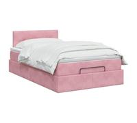 vidaXL Letto Ottomano con Materasso e LED Rosa 120 x 200 cm Velluto | Il design elegante e moderno incontra la funzionalità pratica, pratico spazio sotto il letto per le tue cose, semplice