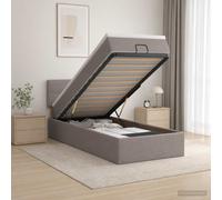 vidaXL Letto Ottomano con Materasso e LED Tortora 80 x 200 cm Tessuto