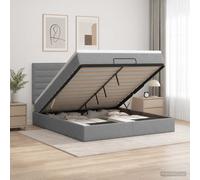 vidaXL Letto ottomano con materasso Grigio Chiaro 140 x 200 cm Tessuto, Letto Ottomano Moderno, con Spazio Salvaspazio, Stile e Funzionalità in un Unico Mobile