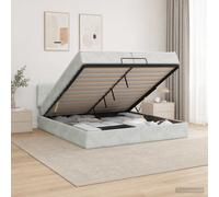 vidaXL Letto ottomano con materasso Grigio Chiaro 200 x 200 cm Velluto