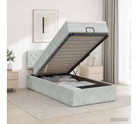 vidaXL Letto ottomano con materasso Grigio Chiaro 80 x 200 cm Velluto