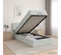 vidaXL Letto ottomano con materasso Grigio Chiaro 80 x 200 cm Velluto