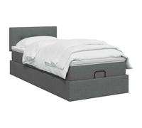 vidaXL Letto ottomano con materasso Grigio Scuro 100 x 200 cm Tessuto