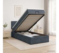 vidaXL Letto ottomano con materasso Grigio Scuro 100 x 200 cm Velluto