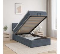 Letto ottomano con materasso Grigio Scuro 100 x 200 cm Velluto