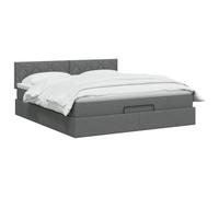 vidaXL Letto ottomano con materasso Grigio Scuro 180 x 200 cm Tessuto