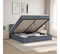 vidaXL Letto ottomano con materasso Grigio Scuro 180 x 200 cm Velluto, Letto ottomano moderno, arredo di lusso contemporaneo, materasso in schiuma salvaspazio per comfort totale