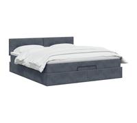 vidaXL Letto ottomano con materasso Grigio Scuro 180 x 200 cm Velluto, Letto ottomano moderno, arredo di lusso contemporaneo, materasso in schiuma salvaspazio per comfort totale