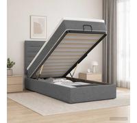 vidaXL Letto ottomano con materasso Grigio Scuro 80 x 200 cm Tessuto